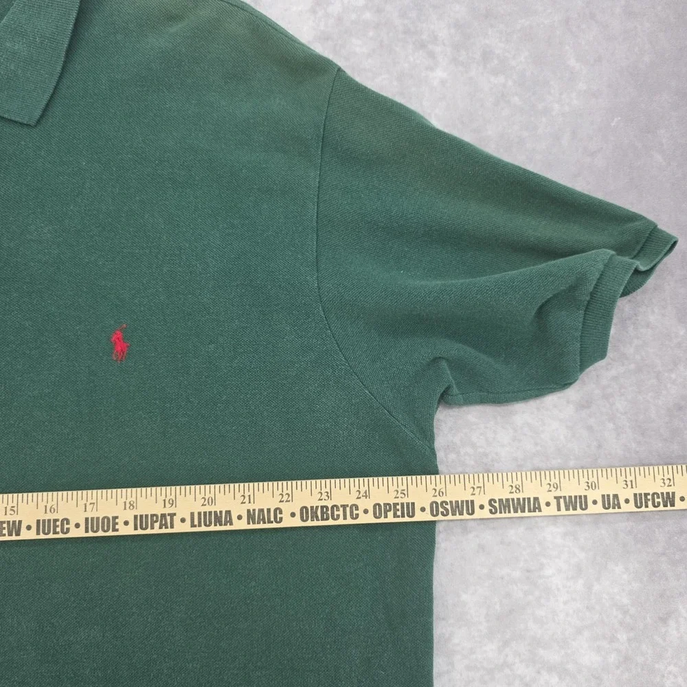 Vtg Polo Ralph Lauren Short Sleeve Polo Shirt Mens XXL Green Preppy Made In USA
